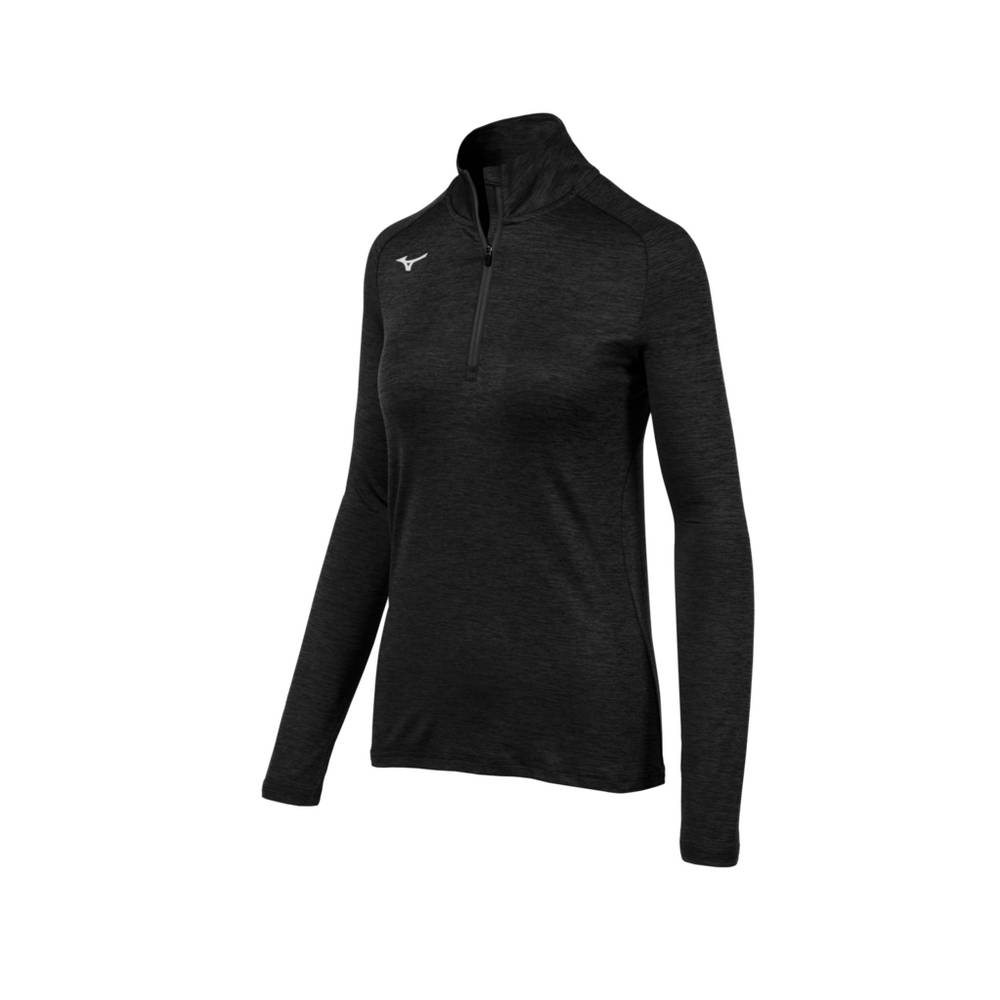 Damske Pulóver Mizuno Alpha ½ Zip Čierne Vypredaj CRGX01834
